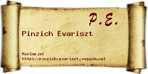 Pinzich Evariszt névjegykártya
