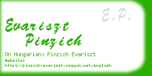 evariszt pinzich business card